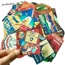 56PCS Global Travel Retro International Hotel Personality Popular Logo Graffiti Sticker For Laptop Skateboard Notebook Car