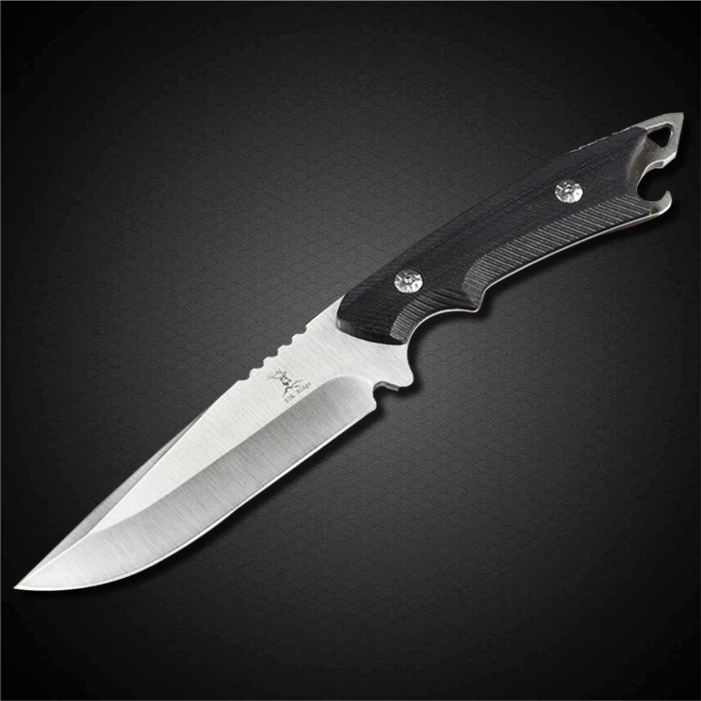 

DuoClang Wild Deer One Keel Structure Camping Knife 5Cr13Mov Steel G10 Handle Fixed Blade Knife Survival Dropshipping