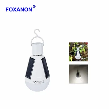 

Foxanon 7W 12W LED Bulb Light E27 AC 85V-265V Solar Panel Power Led Lamp Portable Rechargeable For Outdoor Garden Camping Tent