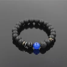Натуральное черное покрытие вулкан изоляционный кусок бусины Энергетический Браслет