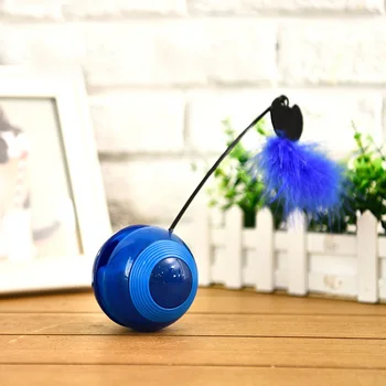 

1pcs Cat Funny Toy Automatic Scrolling Tumbler Illuminated Scroll Wheel Kitten Flash Toys Feather Funny Pet Supplies Accessories