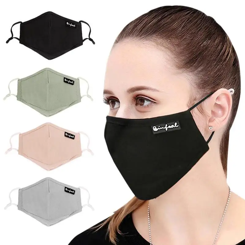 

Dust-proof Mask Cotton Unisex Korea Style Printing Face Cover PM2.5 Anti-fog Windproof Nose Filter Respirator Face Muffle L3