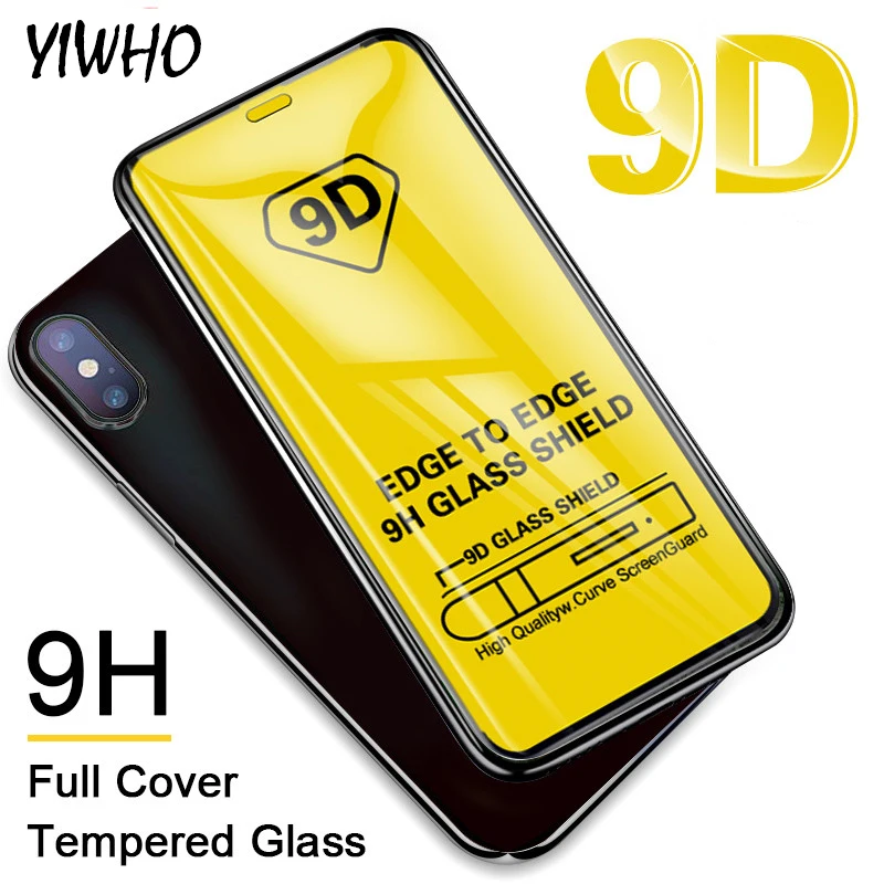 

9D Protective glass on For iPhone X XR XS MAX Full Cover for iPhone 8 7 6 6s Screen protector Glass on i Phone X XR Curved Edge