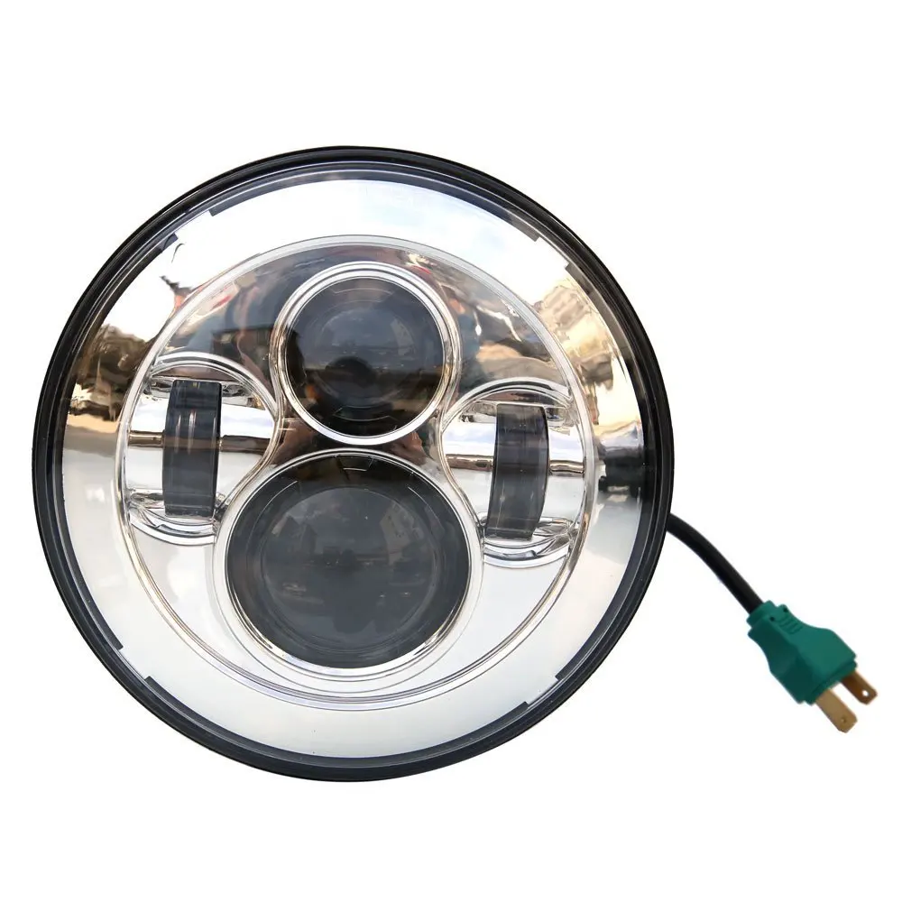 Motorcycle-Black-Chrome-7-Inch-Led-Headlamp-For-Harley-Davidsion-Softail-Slim-Fat-Boy-7-Inch