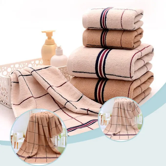 jzgh plaid 3pcs decorative cotton bath towel sets for adultsplain hand bath bathroom towels - Decorative Bath Towels jzgh plaid 3pcs decorative cotton bath towel sets for adultsplain hand bath bathroom towels - Decorative Bath Towels