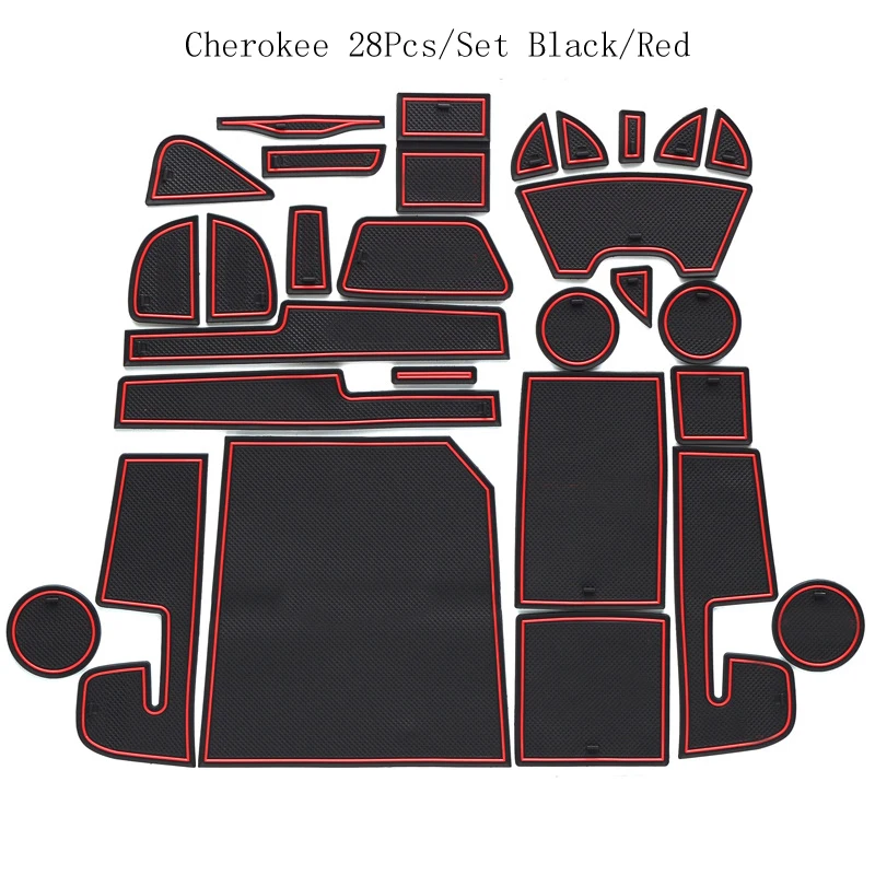 Для Jeep Cherokee Gate Slot Pad нескользящая подстаканники нескользящая дверь паз коврик интерьер автомобиля аксессуары для укладки