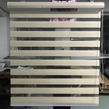 

Horizontal Window Shade Blind Zebra Dual Roller Blinds & Treatments Window Custom Cut to Size Beige Curtains for Living Room