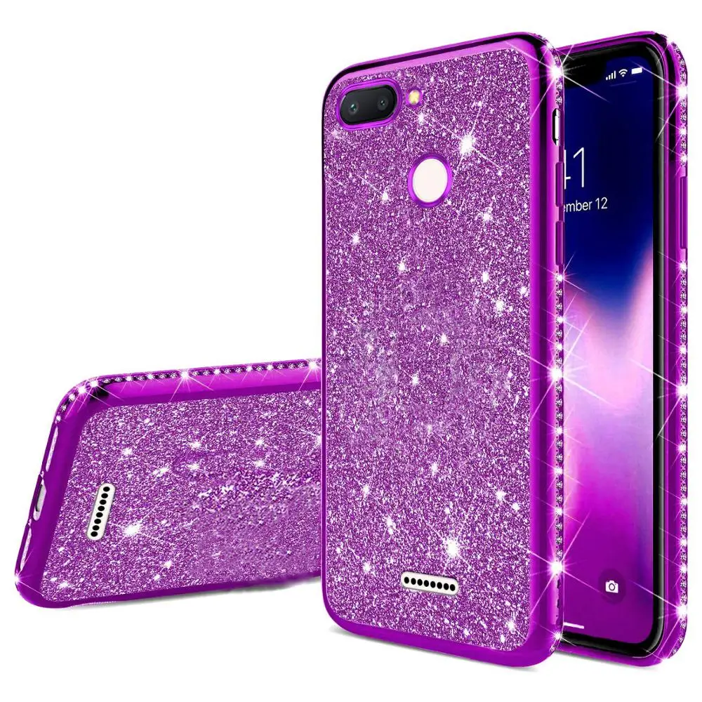 Glitter Diamond Bling Soft TPU Case Cover on sfor Xiaomi Mi 8 Lite A1 A2 8 se Redmi Note 5 6 6A Shiny Phone Coque Slim Fundas    (14)