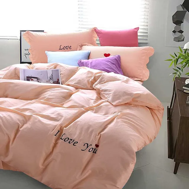 Buy HOT Korean 4pcs 100cotton Simple color bedding