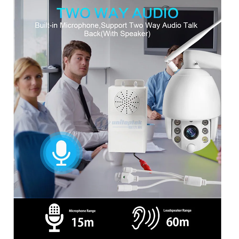 5X оптический зум 1080P Беспроводная PTZ IP камера wifi наружная CCTV безопасности радар