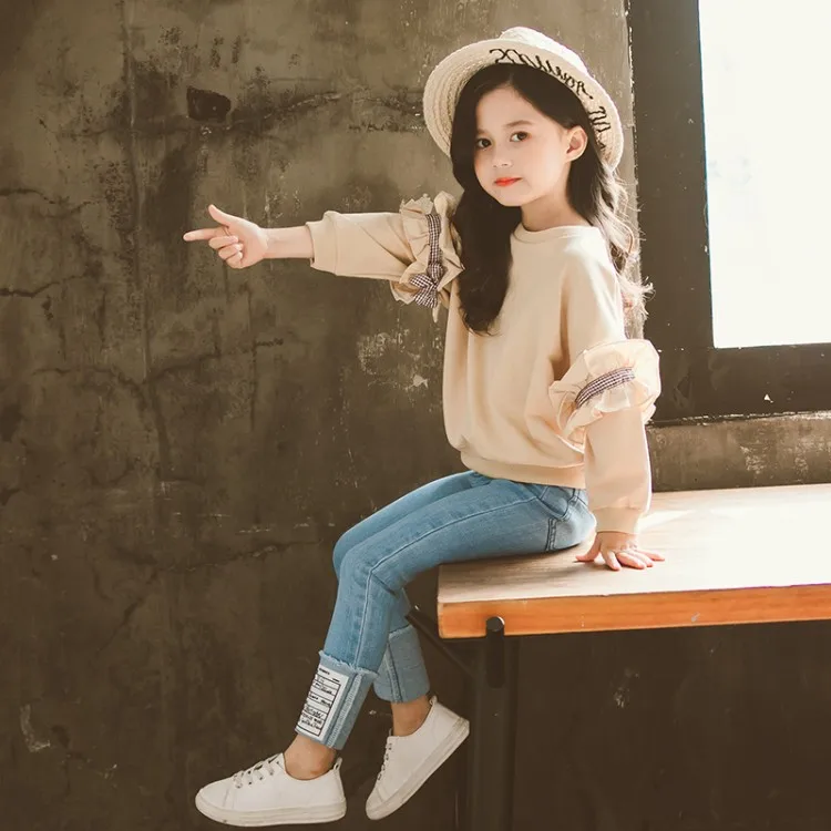 Girls Clothes Sets Kids Fashion Tops Jeans Two Piece Set Children Spring Autumn Suit Girls Outfits 7 8 9 10 11 12 13 14 Years