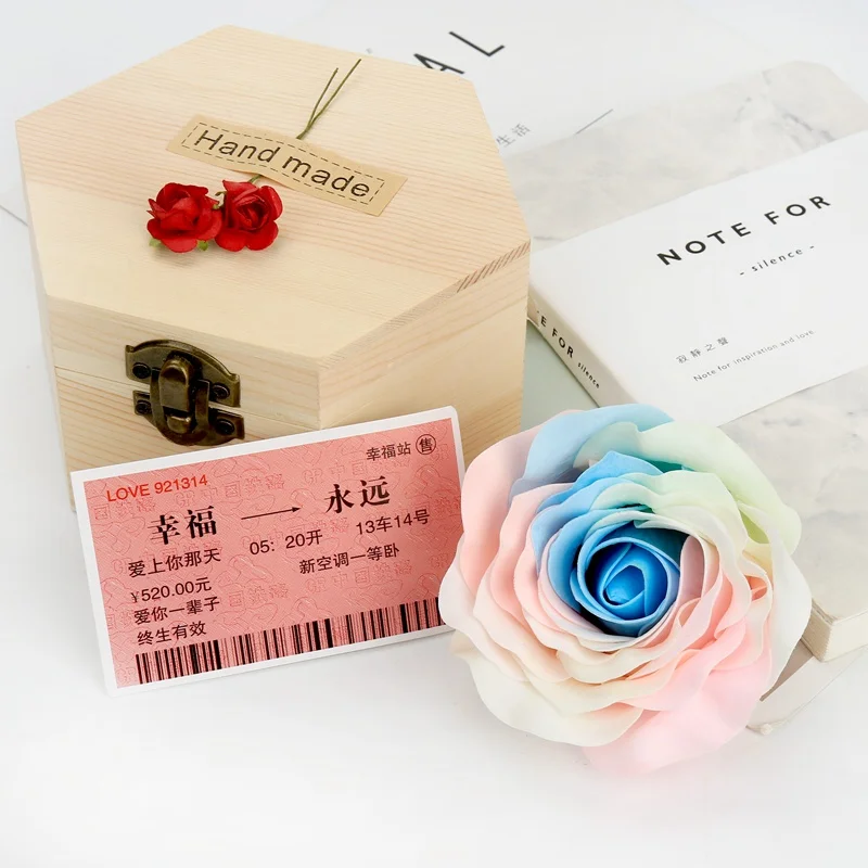 

1 box Creative Eternal Flower luminous colorful rose soap flower fashion bathing suppliers soap flower set