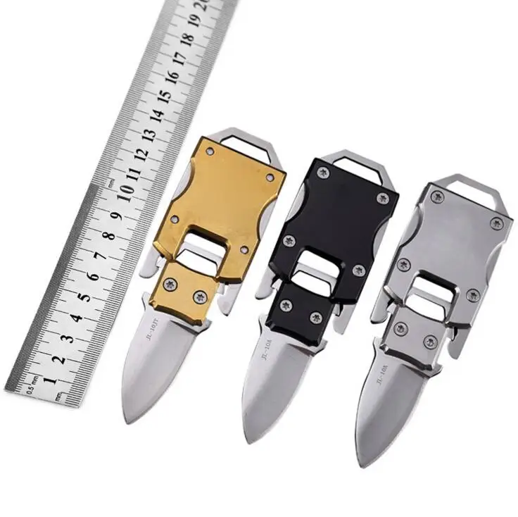 

EDC Knife Mini Pocket Keychain Ring Pare Fruit Letter Cutter Open Multi Tool Camp Fold Box Hang