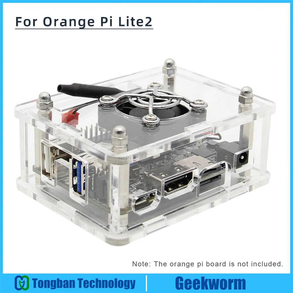 

Orange Pi Lite2 Acrylic Case with Fan Kit Transparent Enclosure Protective Shell Set for Orange Pi Lite2