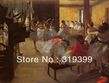 

100% handmade Oil Painting Reproduction on Linen Canvas,The Dance Class by edgar degas,Free DHL Shipping,Museum quality