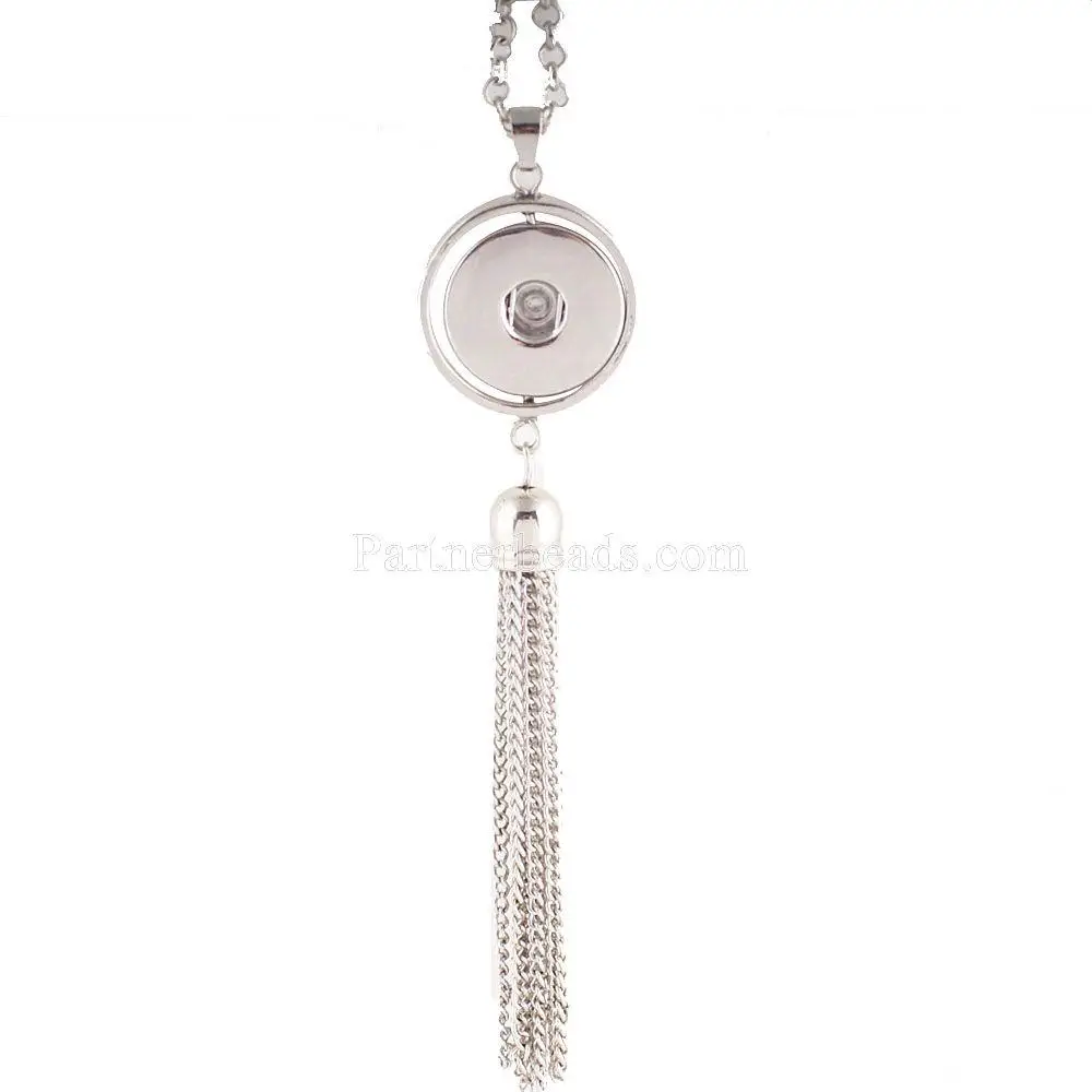 Модное ожерелье-чокер 925 ювелирные изделия для женщин 18 мм Кнопки бусины подвеска эффектное ожерелье для женщин ювелирные изделия - Окраска металла: KC0922