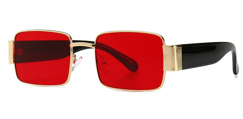 clear red lens Peekaboo, черные, золотые мужские солнцезащитные очки, Мужская Металлическая оправа, красный, желтый, зеленый, Летний стиль,, солнцезащитные очки для женщин, квадратные, uv400 - Цвет линз: clear red lens