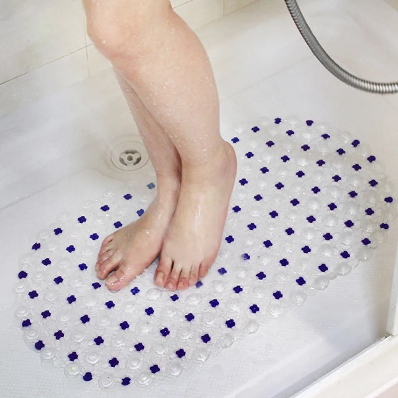 

Urijk 38x68cm Non-slip Bathroom Mat Baby Safety Shower Bath Mat Plastic Colorful Point Bead Massage Pad Suction Bath Shower