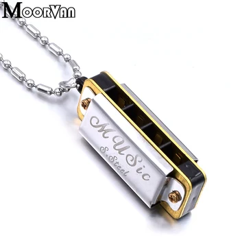 

girl gift,little cute harmonica pendant necklace for girls music jewelry new arrival stainless steel,3 color choose VP741