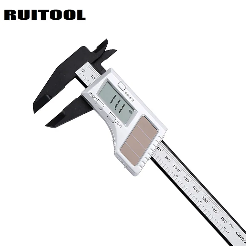 RUITOOL 6" 0 150mm Digital Solar Battery Dual Power Caliper LCD Vernier