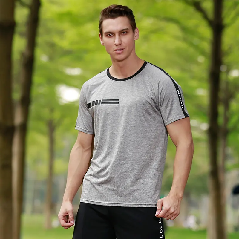 Mens Running T Shirt Short Sleeve Breathable Sport Jerseys Men's Slim