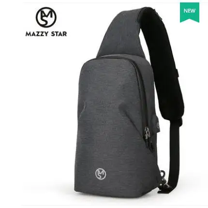 MS сумка на ремне, Мужская водостойкая сумка через плечо, USB зарядка, сумка через плечо, нагрудная сумка, мужская повседневная сумка на ремне, рюкзак, 056 - Цвет: Dk Grey