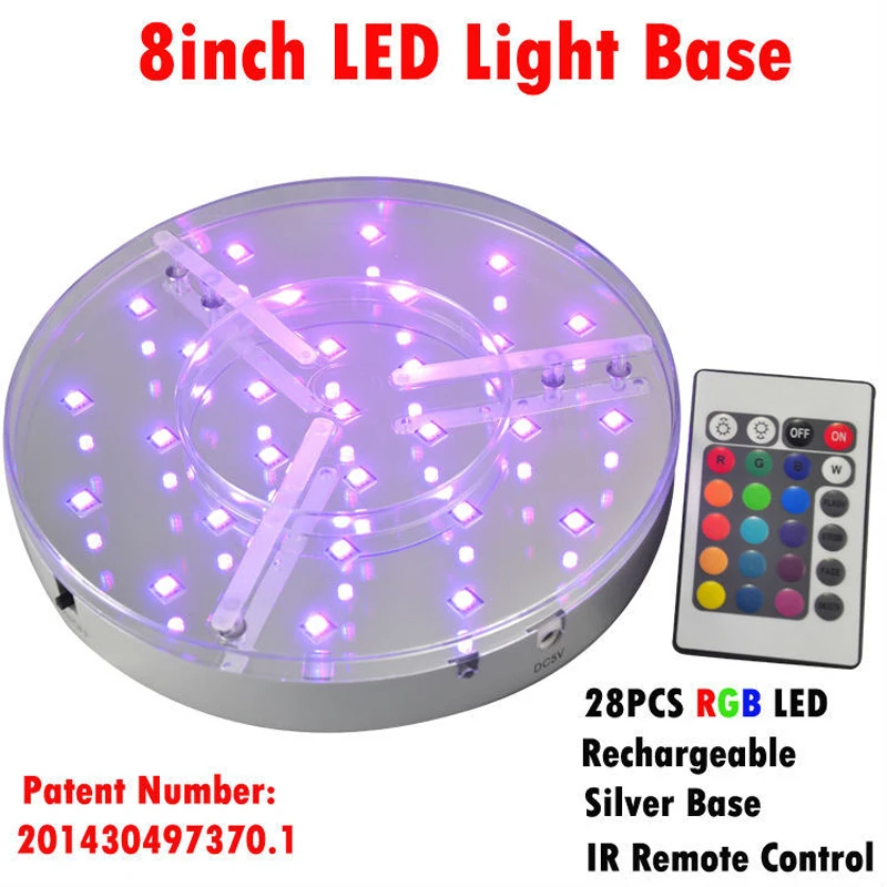  (10pieces/ lot) 8inch Led Light Base with Remote Control Wedding Invitations Rechargeable for Under - 32805959712