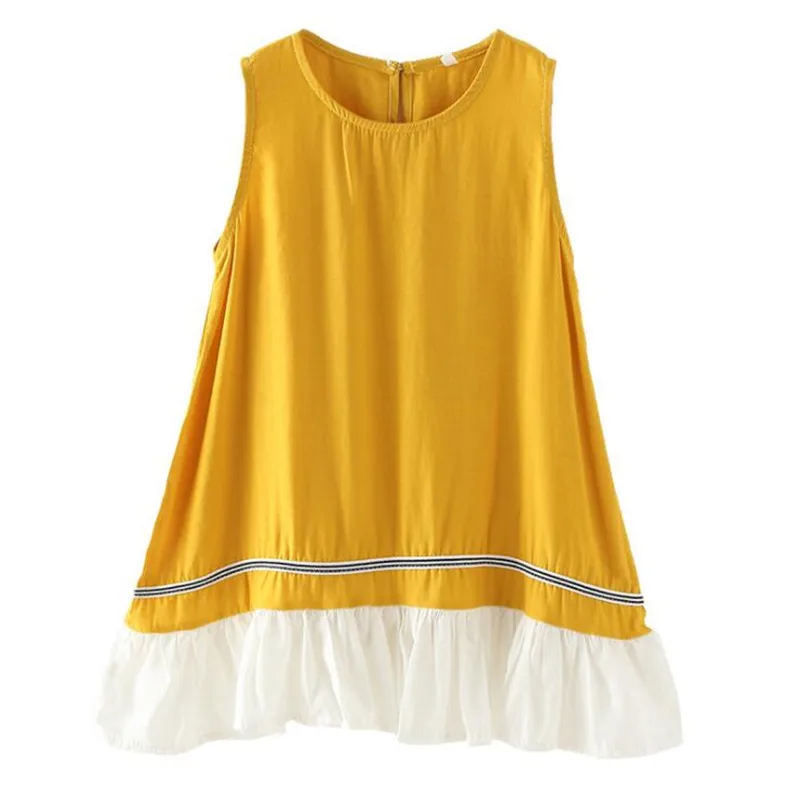 

Girls Summer Dress 2019 Girls Solid Color Stitching Sleeveless Chiffon Casual Ruffled Dress Baby Girl Clothes 4-12Y