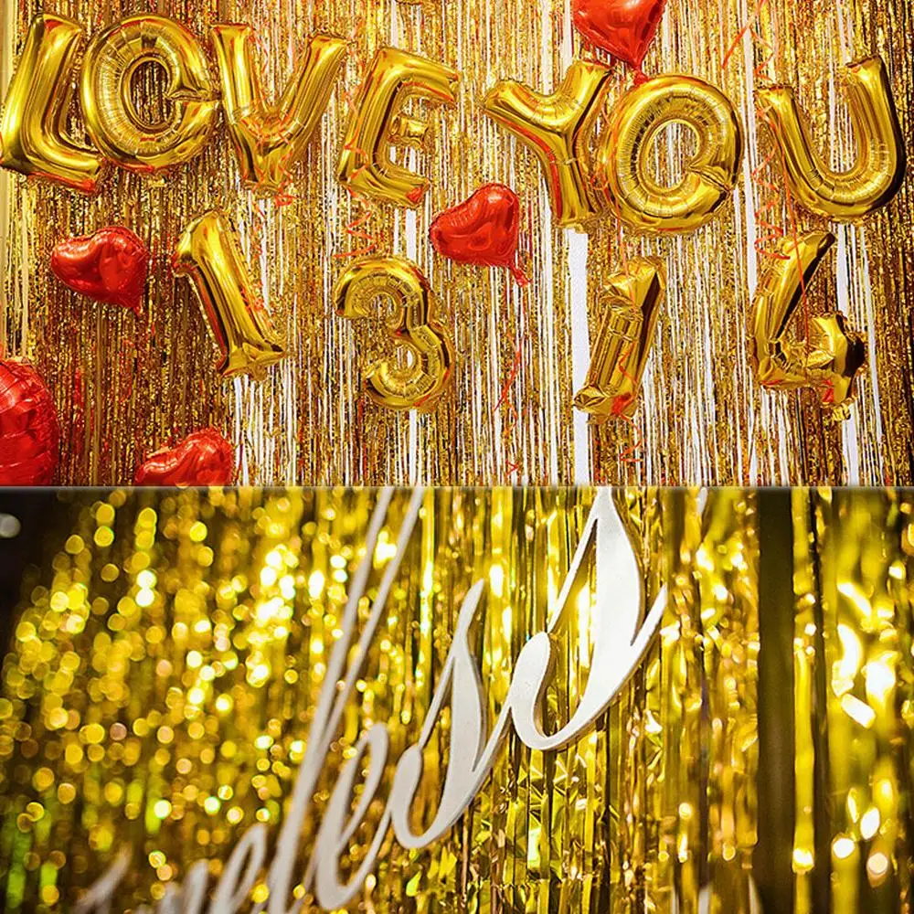 Wedding Backdrop Rain Curtains Tinsel Foil Curtain Birthday Wedding Decorations Adult Unicorn Party Sequin Backdrop Wall Drape