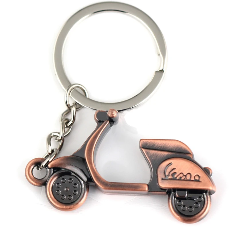 Bronze 3D Motorcycle Scooter Keychain Classic Keyring Pendant