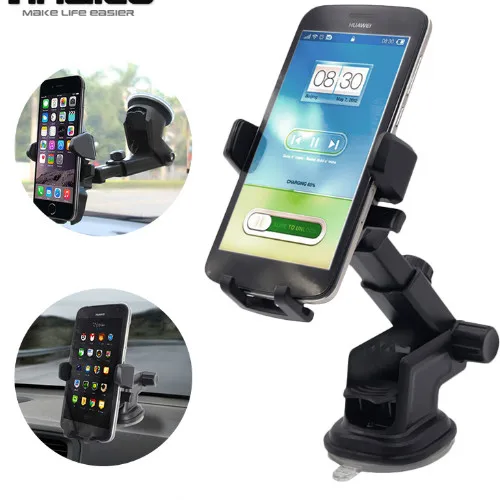 Car Phone Holder Universal Sticky GPS Support Suction 360 Rotate Adjustable 3.5-6 inch Bracket For iPhone Samsung Houder Titular | Мобильные