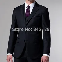 Обычный заказ 3 цельный костюм два- пуговица шерсть свадьба костюмы смокинг жениха костюм для мужчины / лучший мужчина костюмы / свадьба платье suitswedding