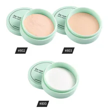 Полупрозрачная прессованная рассыпчатая пудра с пуховкой гладкая основа для макияжа лица водостойкая отделка кожи OA66