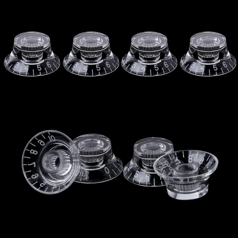 

1pc Knob Button Bell Shape Guitar Tone Volume Control For LP Guitar Parts Transparent White