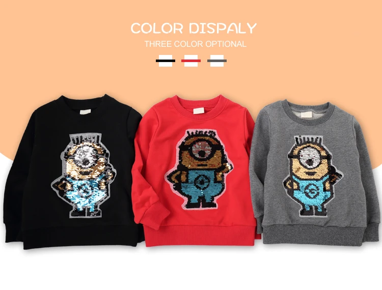 Свитера с блестками и рисунком для детей; топы с длинными рукавами; футболки для мальчиков; пуловер для девочек; блузка; детская одежда; осень