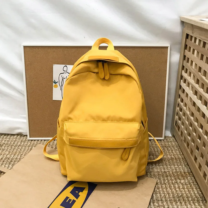 Модный Нейлоновый Рюкзак Женская дорожная сумка Водонепроницаемый Школьный рюкзак для девочек-подростков Harajuku желтый рюкзак для женщин sac - Цвет: Yellow