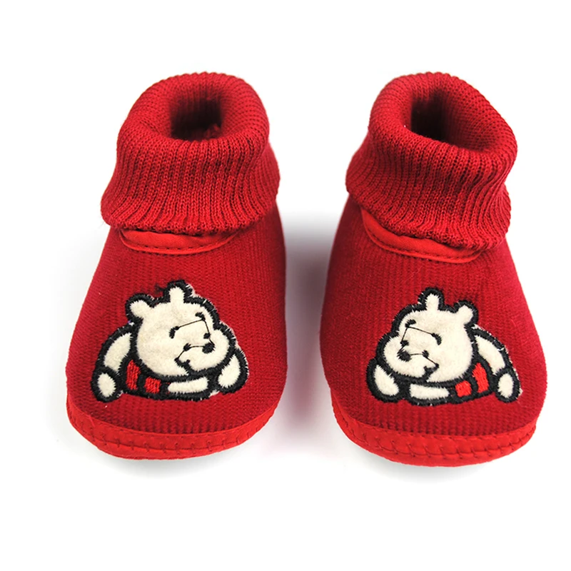 2016 new warm winter toddler baby walker knit cute cartoon bear shoes comfortable intimate health care - ZYA009 PR49