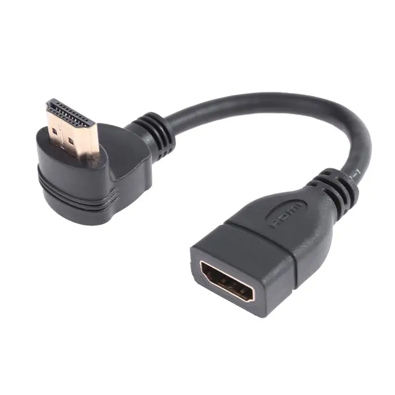 

15cm 90 Degree Elbow HDMI Male Port to HDMI Female Port Extender Cable Connector for 3D TV/DVD Player