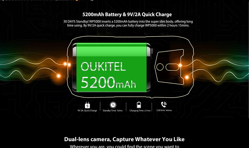 Oukitel WP5000 смартфон с 5 7 дюймовым дисплеем восьмиядерным процессором Helio P25 ОЗУ 6 ГБ