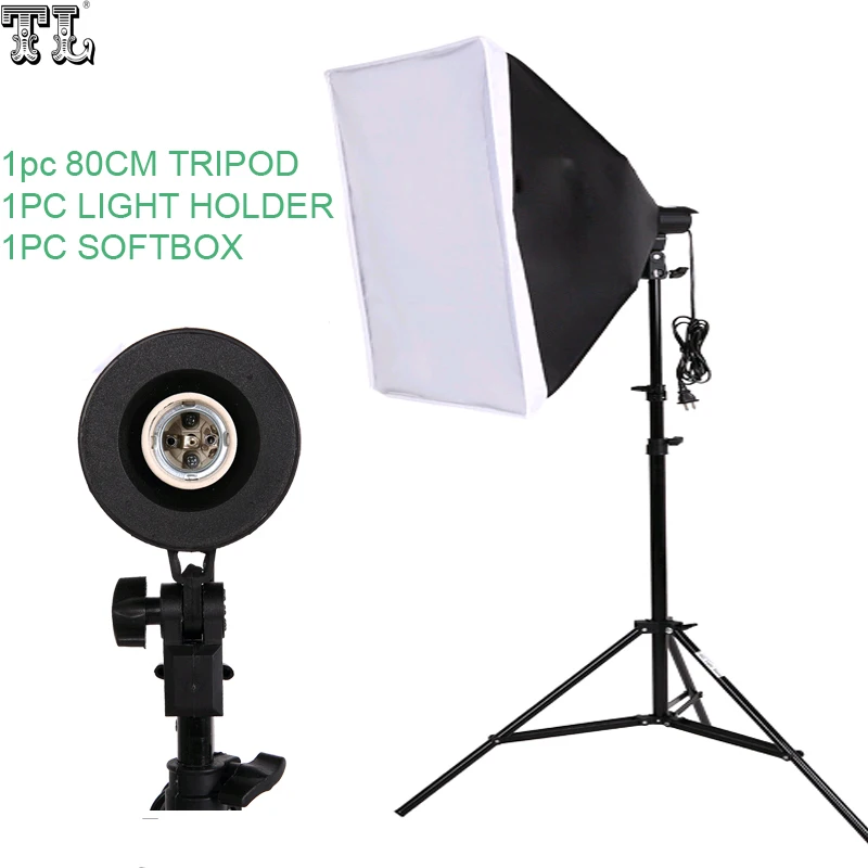 

Photography SoftBox Lighting Kit 50x70cm Softbox 80cm Light Stand Photo Studio Accessories Set for Photo Studio Camera Photo