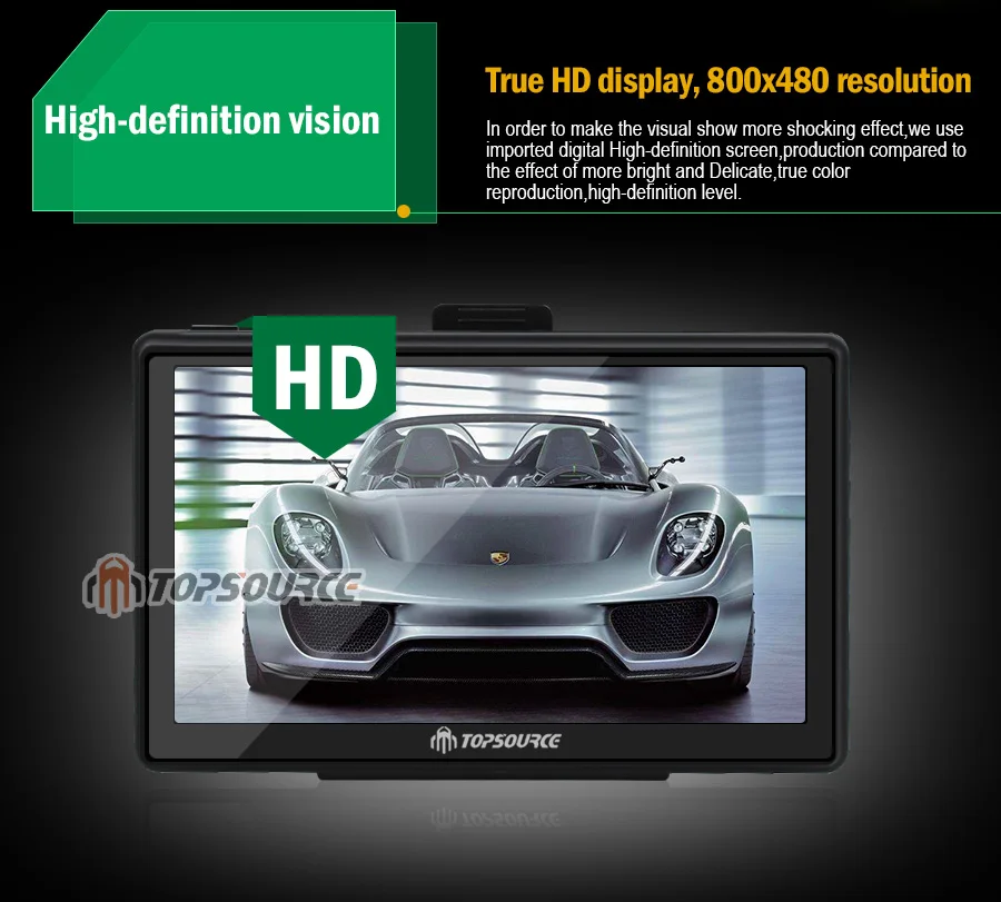 TOPSOURCE 7 дюймов HD Автомобильный gps навигатор WinCE 6,0 FM 8 Гб автомобиль грузовик gps Sat Nav карта обновление Россия/США/Испания/Франция