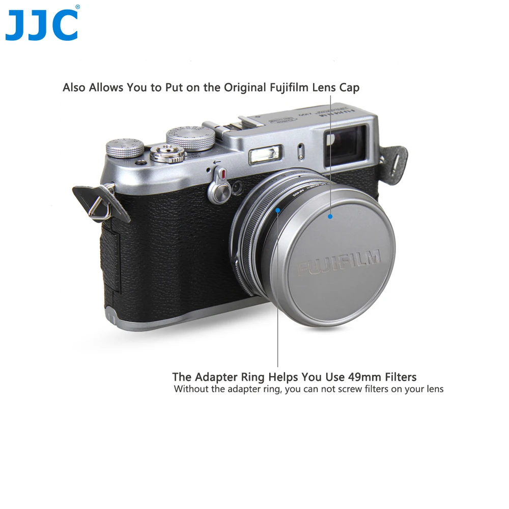 JJC металлическая бленда объектива для FUJIFILM X100/X100S/X100T винтовое переходное кольцо 49 мм аксессуары для фотографии камеры Dslr