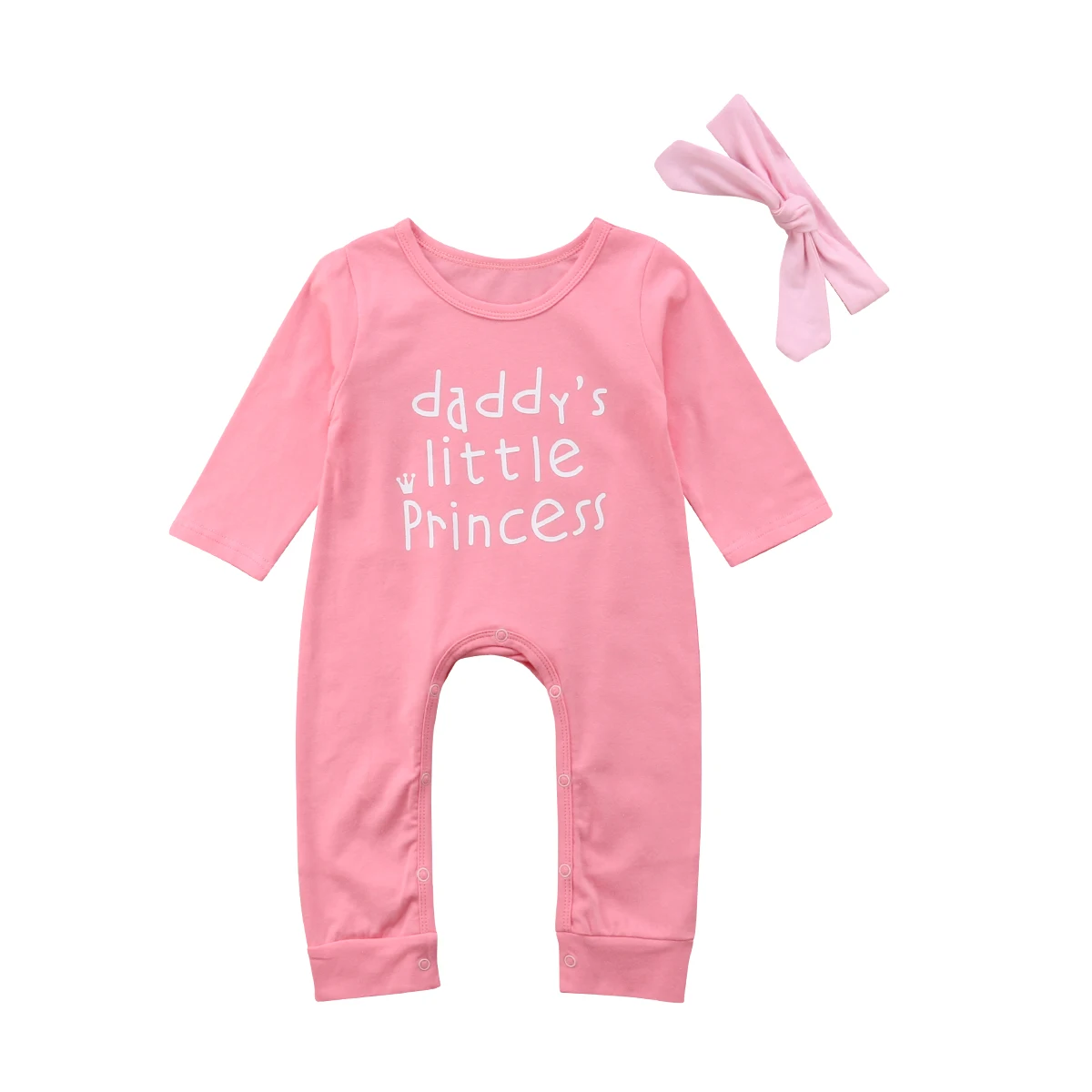 

Daddy's Little Princess Newborn Rompers Baby Girls Letter Print Long Sleeve Jumpsuits Winter Lovely Toddler Kids Clothes