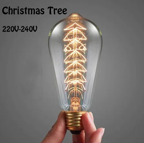 Цена, винтажная креативная лампа Эдисона, светильник для украшения гостиной, спальни, ST64/A19/G80(PD-71 - Цвет: Christmas Tree