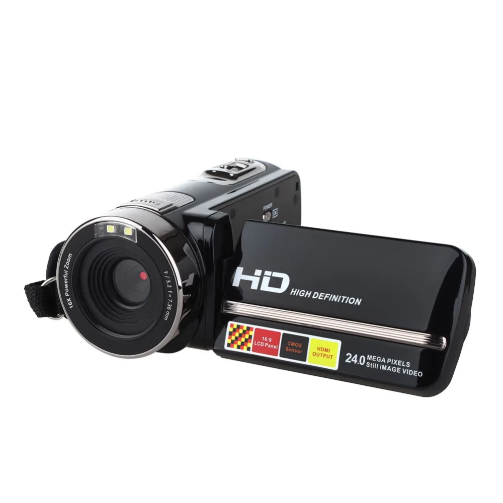 

HDV-301STR Full HD 1080P Digital Video Camera 24MP 16x Digital Zoom Night-Shot Mini Camcorder Sport DV with 3'' TFT LCD Screen