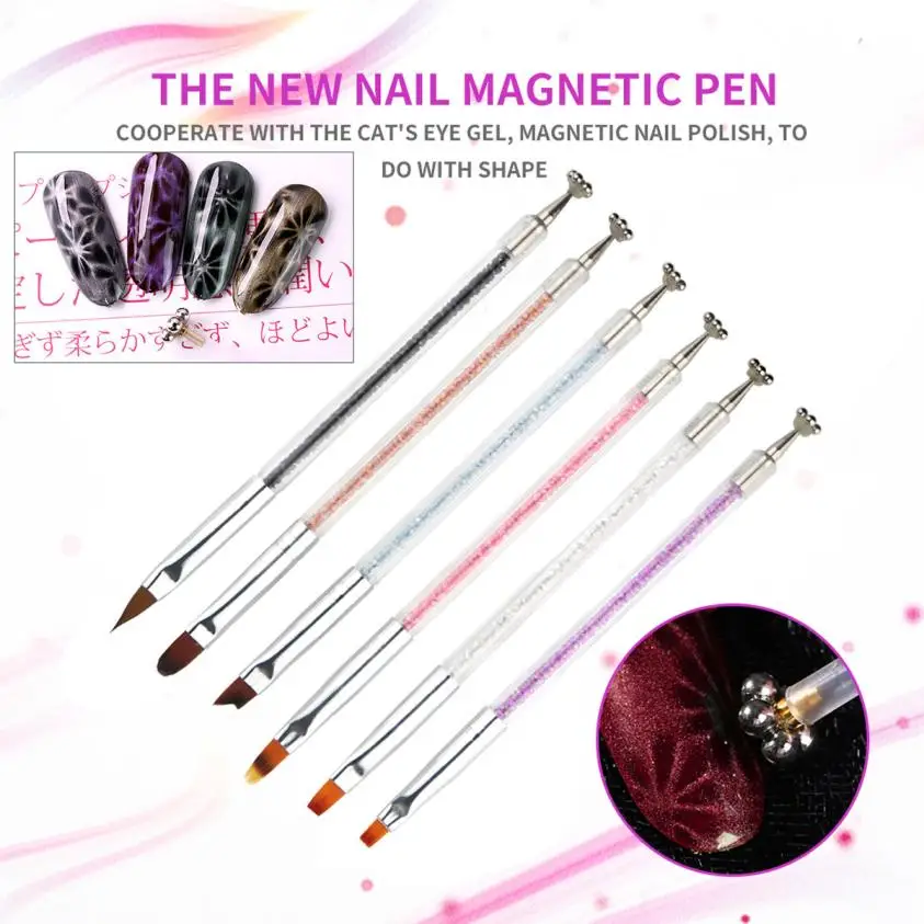 1PC Double head Nail brushes pen Pen Stick for Cat Eye
