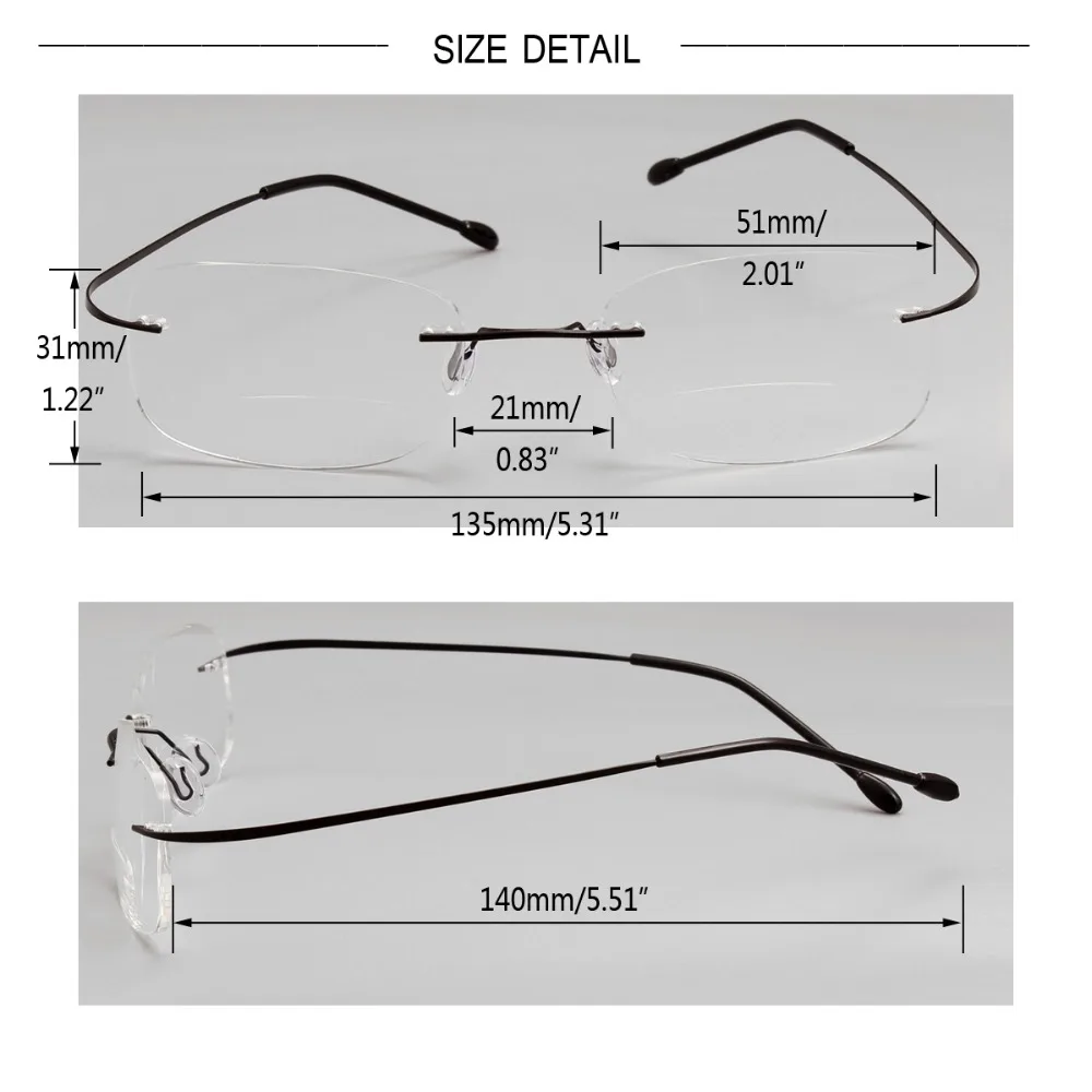 Agstum супер светильник с гибкой памятью титановые очки для чтения без оправы 1,0-3,5