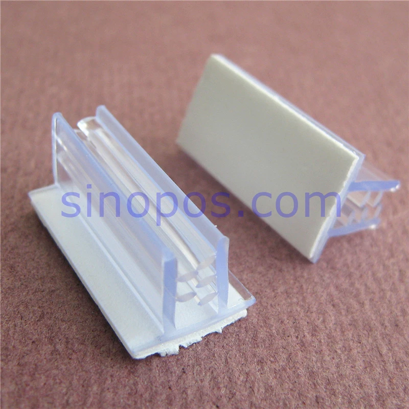 

Table Price Tag Holders Adhesive Backing With Tooth-like Gripper, flush mount clip wall shelf talker rack flag label card sign