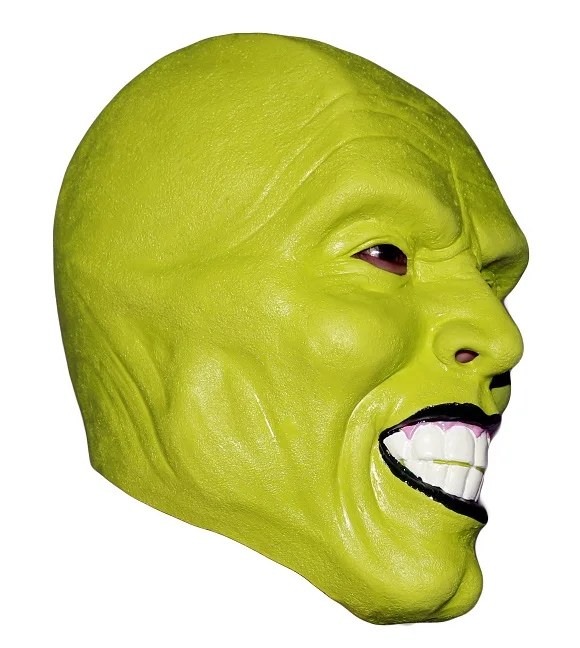 Маска, косплей зеленое лицо Джима Карри латексная маска для хеллоуина и карнавала костюм нарядное платье