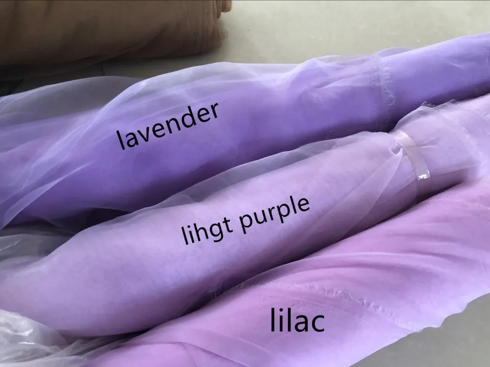 150 см с 4 м/лот светильник фиолетовый сиреневый Лавандовый мягкий органза матовая марлевая прозрачная ткань для свадебного платья верхняя юбка ткань для платья-пачки